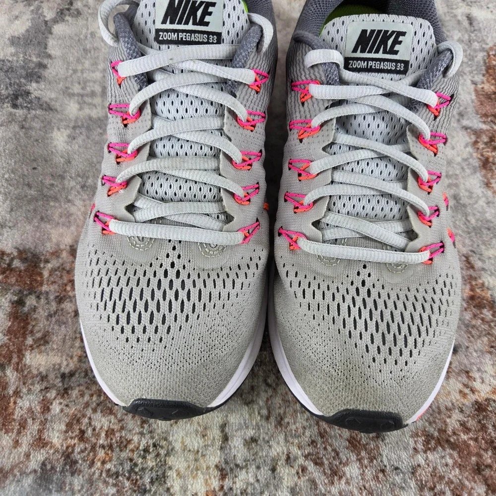 Nike Air Zoom Pegasus 33 Running Shoes Womens 7.5 Grey Pink 831356-006
